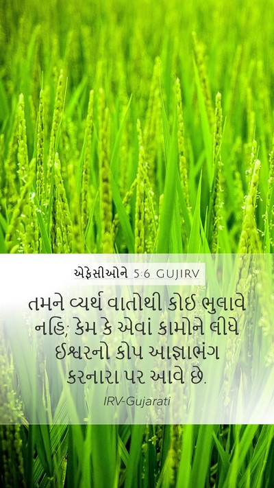 એફેસીઓને 5:6 GUJIRV Bible Verse Image