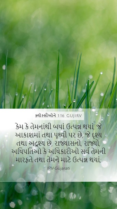 ક્લોસ્સીઓને 1:16 GUJIRV Bible Verse Image