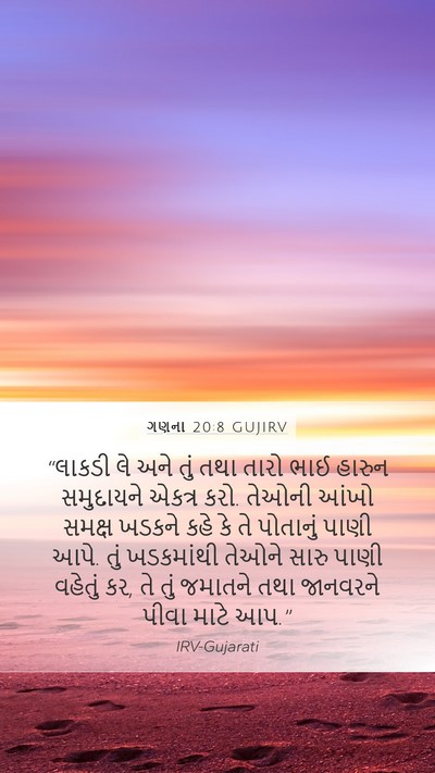 ગણના 20:8 GUJIRV Bible Verse Image
