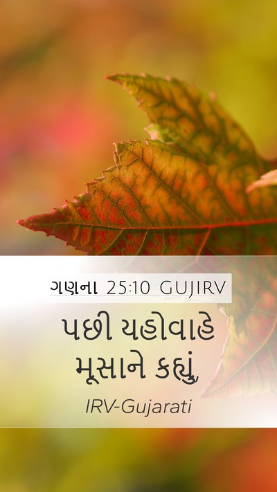 ગણના 25:10 GUJIRV Mobile Phone Wallpaper - પછી યહોવાહે - Mobile Bible Verse Wallpaper