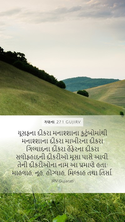 ગણના 27:1 GUJIRV Bible Verse Image