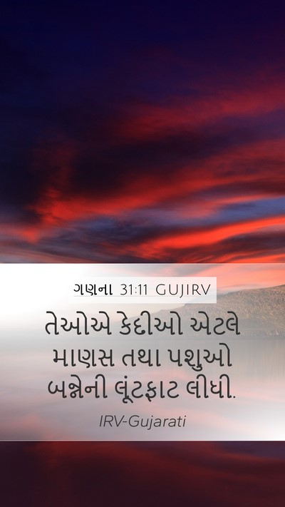 ગણના 31:11 GUJIRV Mobile Phone Wallpaper - તેઓએ કેદીઓ એટલે - Mobile Bible Verse Wallpaper
