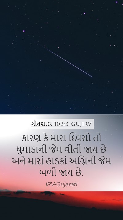 ગીતશાસ્ત્ર 102:3 GUJIRV Bible Verse Image