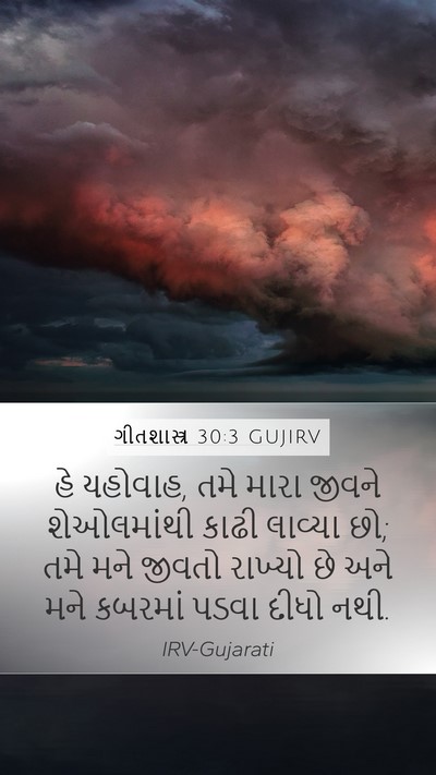 ગીતશાસ્ત્ર 30:3 GUJIRV Bible Verse Image