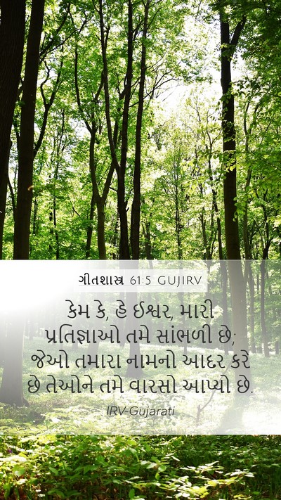 ગીતશાસ્ત્ર 61:5 GUJIRV Mobile Phone Wallpaper - કેમ કે, હે ઈશ્વર, - Mobile Bible Verse Wallpaper