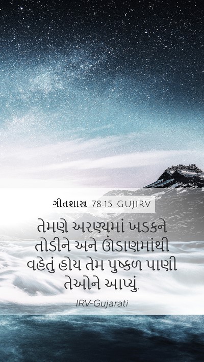 ગીતશાસ્ત્ર 78:15 GUJIRV Bible Verse Image