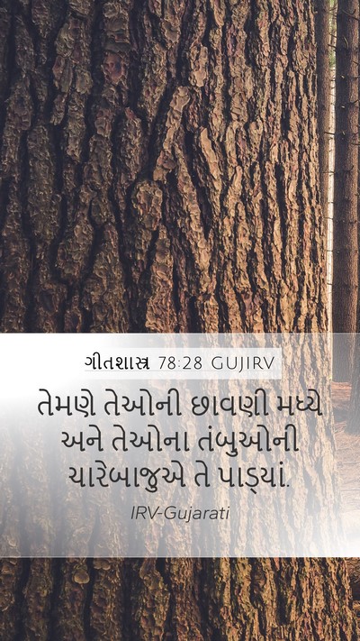 ગીતશાસ્ત્ર 78:28 GUJIRV Mobile Phone Wallpaper - તેમણે તેઓની છાવણી - Mobile Bible Verse Wallpaper