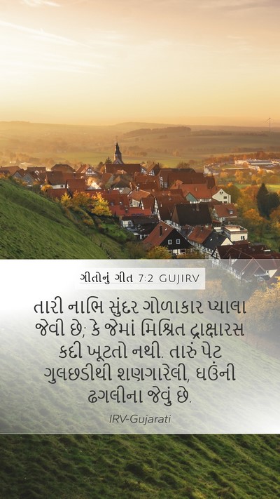 ગીતોનું ગીત 7:2 GUJIRV Mobile Phone Wallpaper - તારી નાભિ સુંદર - Mobile Bible Verse Wallpaper
