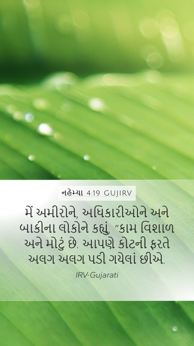 નહેમ્યા 4:19 GUJIRV Mobile Phone Wallpaper - મેં અમીરોને, - Mobile Bible Verse Wallpaper