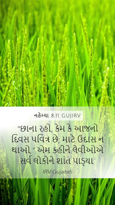 નહેમ્યા 8:11 GUJIRV Mobile Phone Wallpaper - “છાના રહો, કેમ કે - Mobile Bible Verse Wallpaper