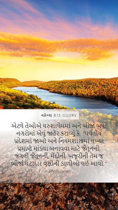નહેમ્યા 8:15 GUJIRV Bible Verse Image