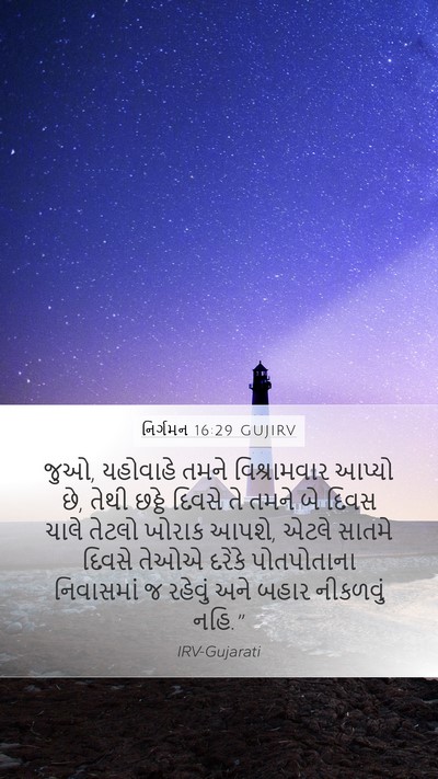 નિર્ગમન 16:29 GUJIRV Bible Verse Image