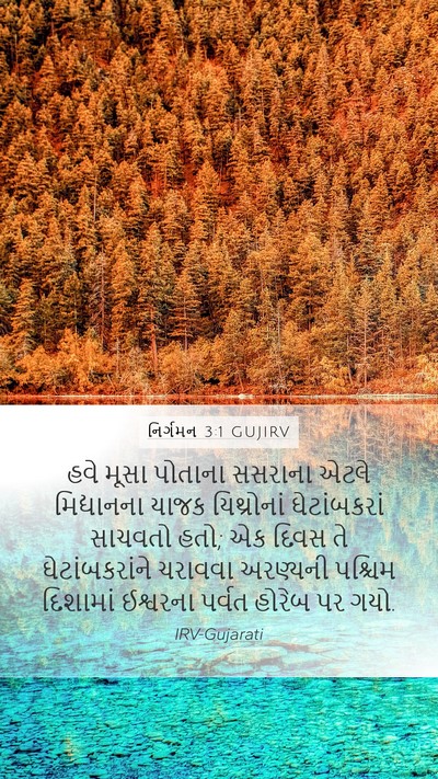 નિર્ગમન 3:1 GUJIRV Bible Verse Image