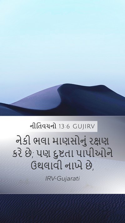 નીતિવચનો 13:6 GUJIRV Bible Verse Image