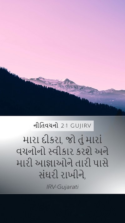 નીતિવચનો 2:1 GUJIRV Bible Verse Image