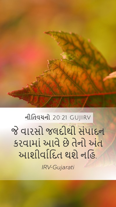 નીતિવચનો 20:21 GUJIRV Bible Verse Image