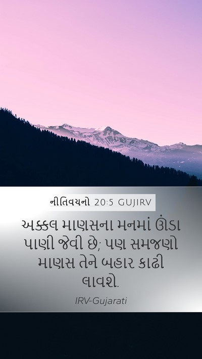 નીતિવચનો 20:5 GUJIRV Bible Verse Image