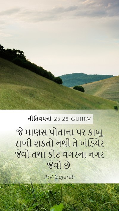 નીતિવચનો 25:28 GUJIRV Bible Verse Image