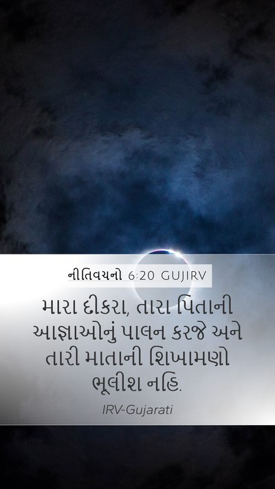 નીતિવચનો 6:20 GUJIRV Bible Verse Image