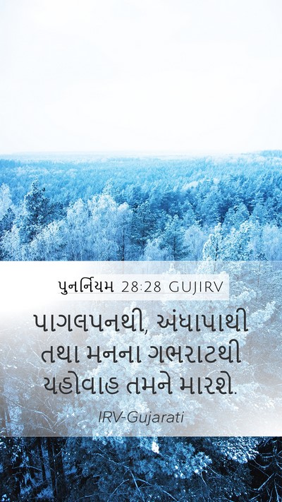 પુનર્નિયમ 28:28 GUJIRV Bible Verse Image