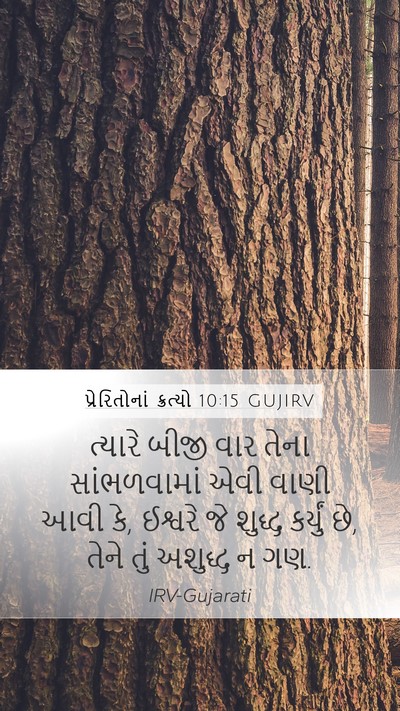 પ્રેરિતોનાં ક્રત્યો 10:15 GUJIRV Bible Verse Image