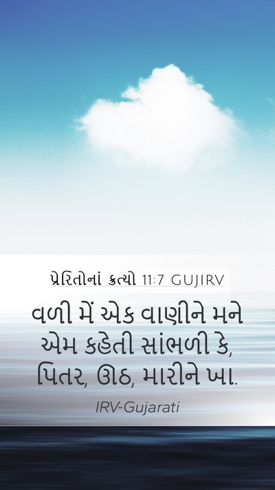 પ્રેરિતોનાં ક્રત્યો 11:7 GUJIRV Mobile Phone Wallpaper - વળી મેં એક વાણીને - Mobile Bible Verse Wallpaper
