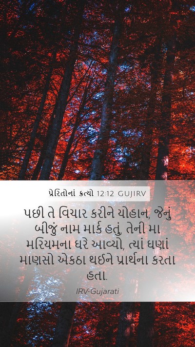 પ્રેરિતોનાં ક્રત્યો 12:12 GUJIRV Bible Verse Image