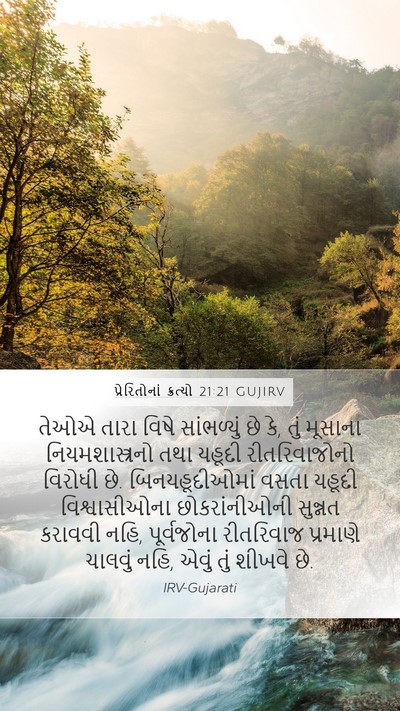 પ્રેરિતોનાં ક્રત્યો 21:21 GUJIRV Bible Verse Image