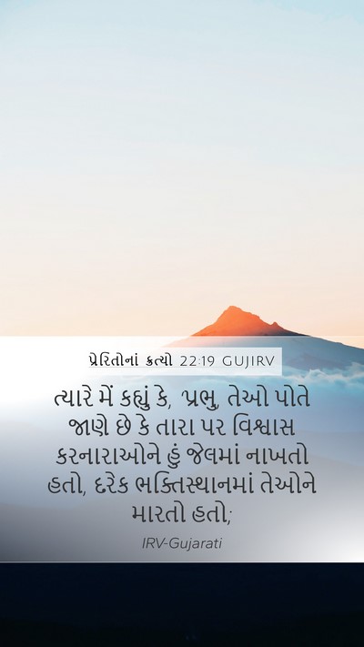 પ્રેરિતોનાં ક્રત્યો 22:19 GUJIRV Bible Verse Image