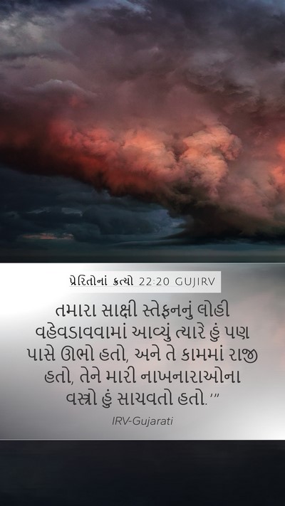 પ્રેરિતોનાં ક્રત્યો 22:20 GUJIRV Bible Verse Image