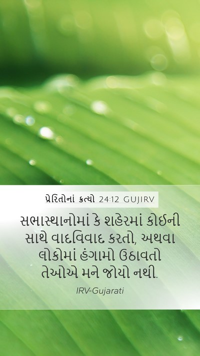 પ્રેરિતોનાં ક્રત્યો 24:12 GUJIRV Bible Verse Image
