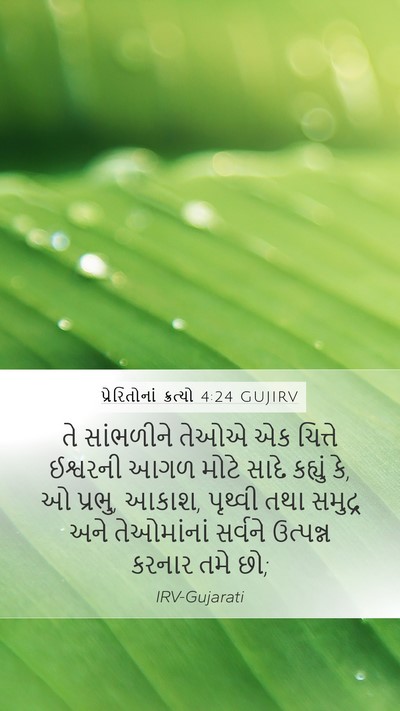 પ્રેરિતોનાં ક્રત્યો 4:24 GUJIRV Bible Verse Image