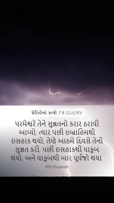 પ્રેરિતોનાં ક્રત્યો 7:8 GUJIRV Bible Verse Image