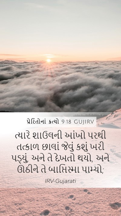 પ્રેરિતોનાં ક્રત્યો 9:18 GUJIRV Bible Verse Image