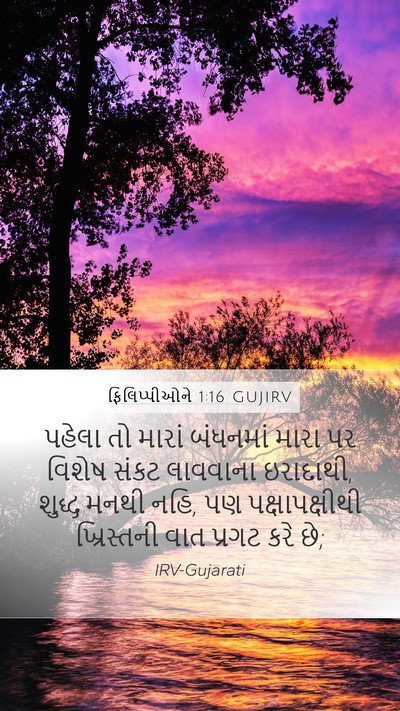 ફિલિપ્પીઓને 1:16 GUJIRV Bible Verse Image
