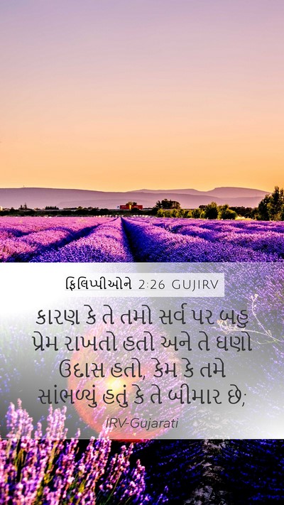 ફિલિપ્પીઓને 2:26 GUJIRV Bible Verse Image