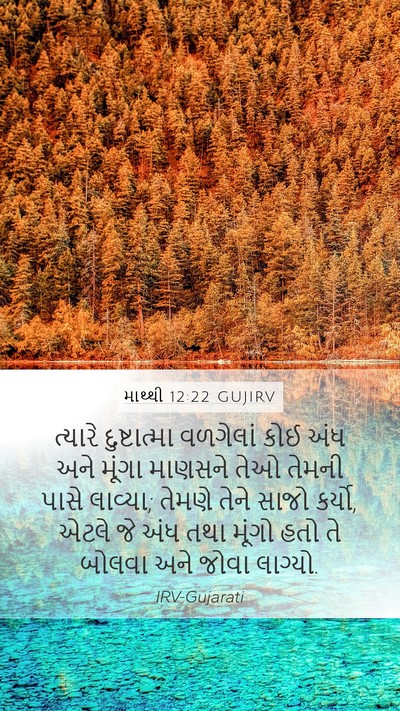 માથ્થી 12:22 GUJIRV Bible Verse Image