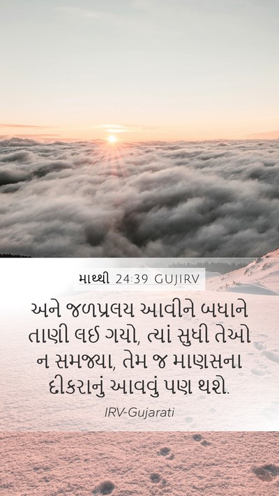 માથ્થી 24:39 GUJIRV Bible Verse Image