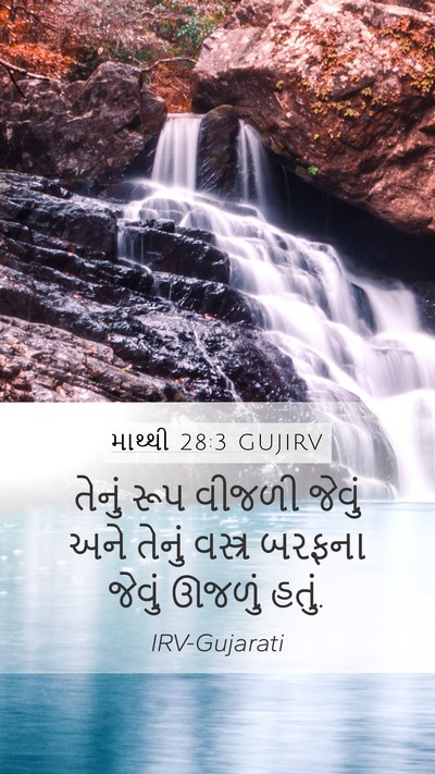 માથ્થી 28:3 GUJIRV Bible Verse Image