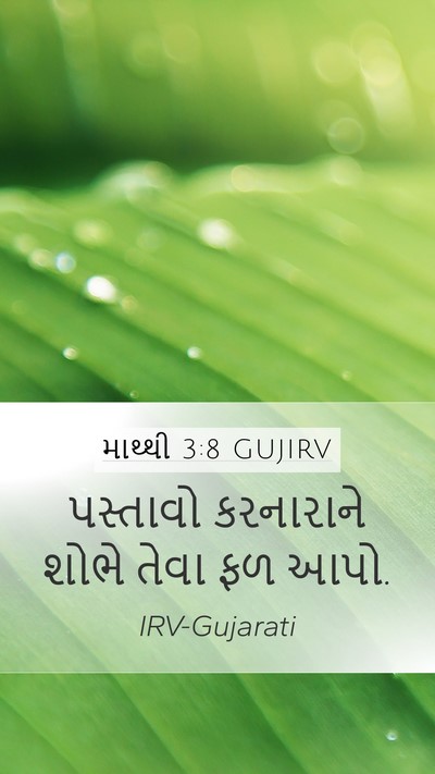 માથ્થી 3:8 GUJIRV Bible Verse Image