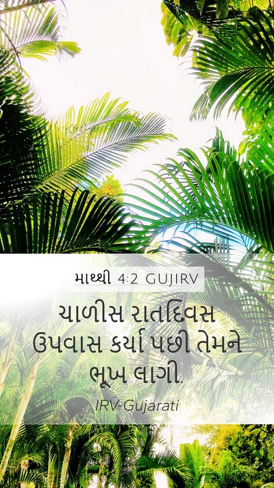 માથ્થી 4:2 GUJIRV Bible Verse Image