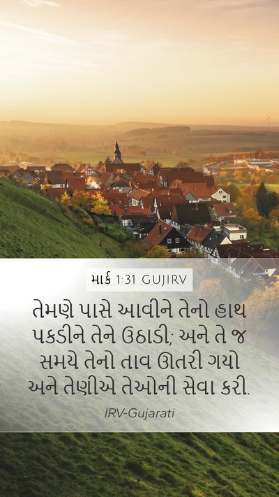 માર્ક 1:31 GUJIRV Bible Verse Image