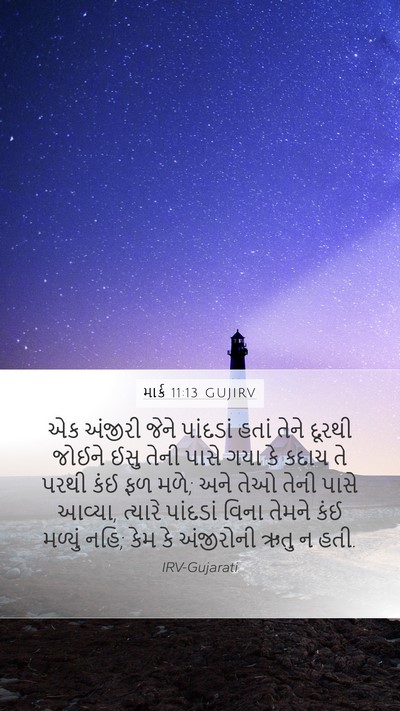 માર્ક 11:13 GUJIRV Bible Verse Image