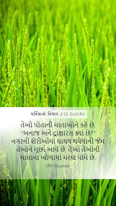 યર્મિયાનો વિલાપ 2:12 GUJIRV Bible Verse Image