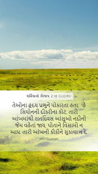 યર્મિયાનો વિલાપ 2:18 GUJIRV Bible Verse Image