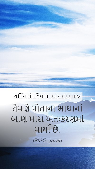 યર્મિયાનો વિલાપ 3:13 GUJIRV Bible Verse Image
