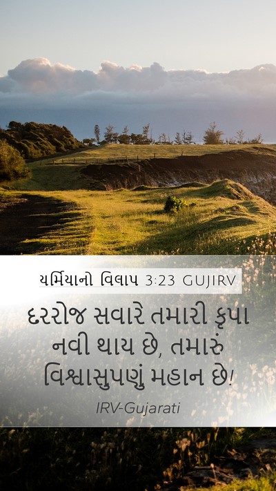 યર્મિયાનો વિલાપ 3:23 GUJIRV Bible Verse Image