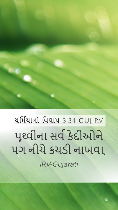 યર્મિયાનો વિલાપ 3:34 GUJIRV Bible Verse Image