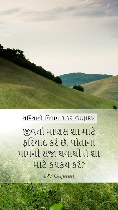 યર્મિયાનો વિલાપ 3:39 GUJIRV Bible Verse Image
