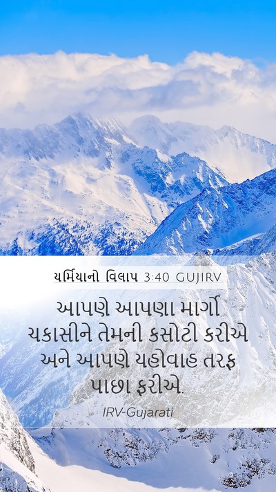 યર્મિયાનો વિલાપ 3:40 GUJIRV Bible Verse Image